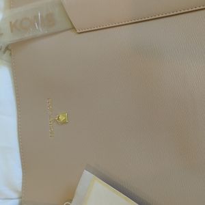 Michael Kors tote. Pale pink. Clear plastic logo handles. NWT
